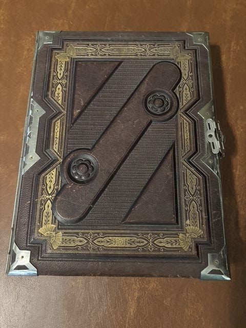 Antique Leather Cabinet Card Album w Photos 35 Antique Leather Cabinet Card Album w Photos 35