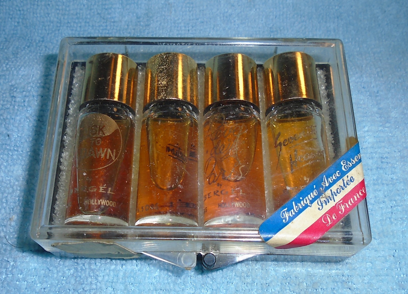 Vintage Bergel Hollywood Miniature Perfumes Collection of 4 Scents France H. Vintage Bergel Hollywood Miniature Perfumes Collection of 4 Scents France H.
