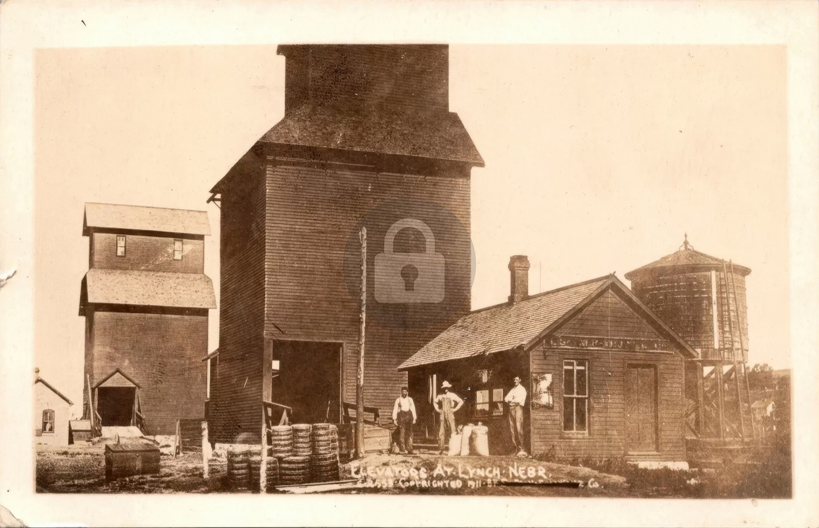 Elevators Lynch NE Nebraska 1914 RPPC Photo Postcard COPY Elevators Lynch NE Nebraska 1914 RPPC Photo Postcard COPY