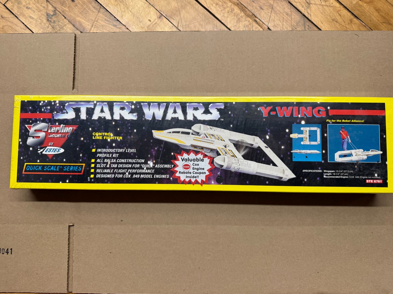 Vtg 1997 Star Wars Y-Wing Control Line Fighter Kit Sterling Estes STE 6761 NOS
