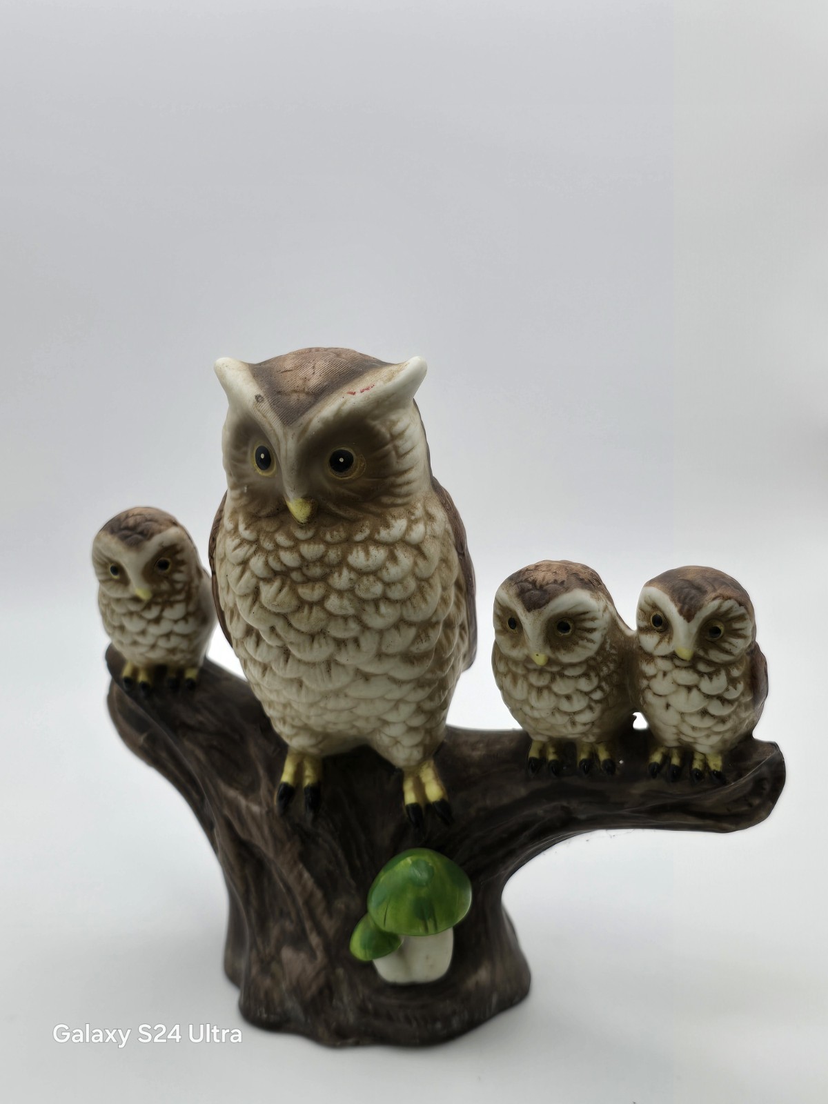 Vintage Brinn's PGH Porcelain Owl Family Figurine DA-602 Hand Painted 1970s Vintage Brinn's PGH Porcelain Owl Family Figurine DA-602 Hand Painted 1970s