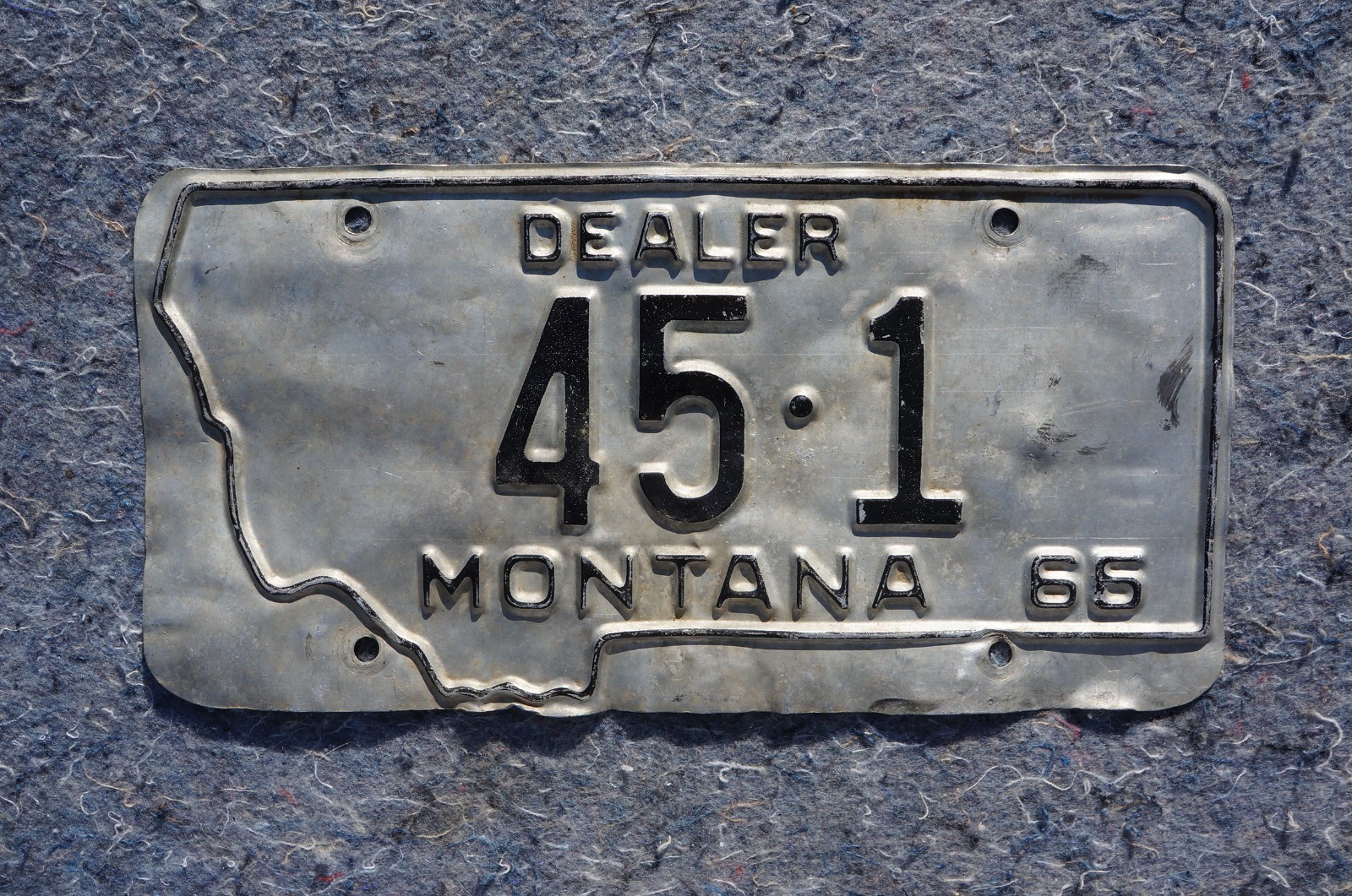 1966 Montana DEALER License Plate Low # 45 - 1 Embossed Dated / No Tab 1966 Montana DEALER License Plate Low # 45 - 1 Embossed Dated / No Tab