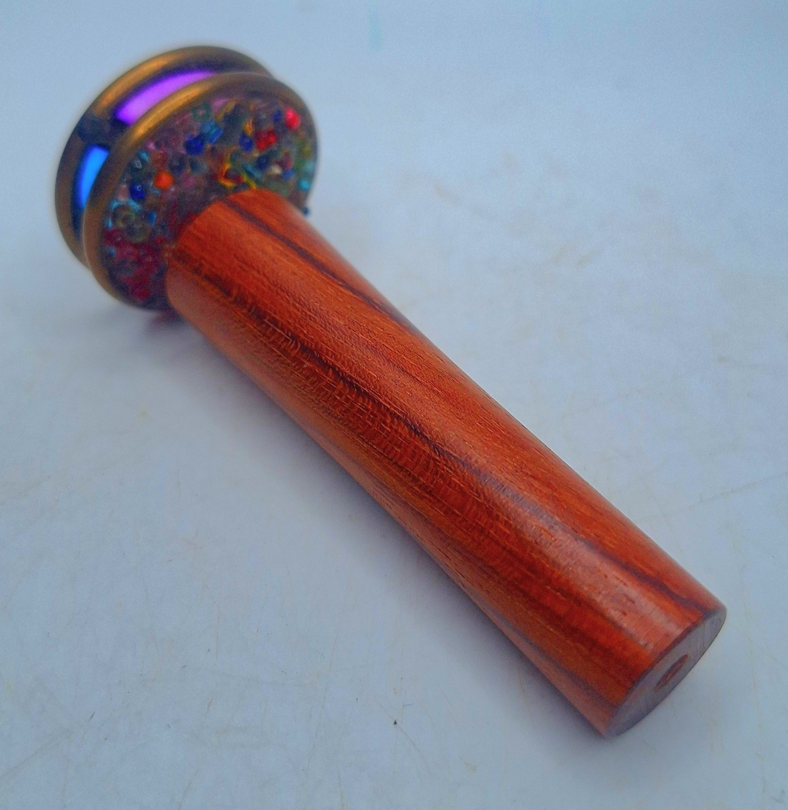 Handcrafted 3 Inch Kaleidoscope Wood & Brass Double-Wheel