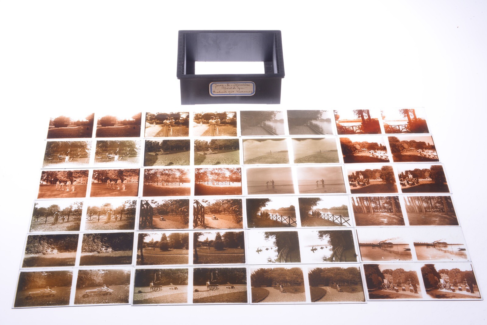 ✅ RICHARD TAXIPHOT 24 ANTIQUE QUALITY STEREO GLASS PLATE IMAGE 6X13CM 1930