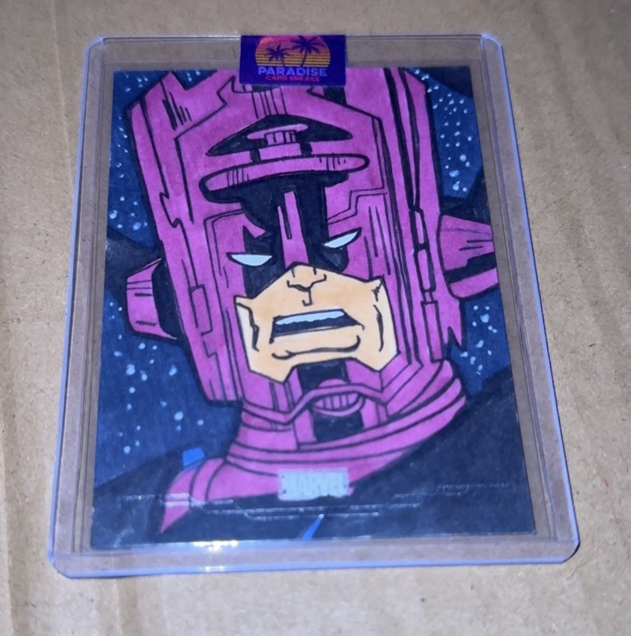 Topps Marvel 2026 Galactus Sketch Card 1/1 Hard Drawn Rick Henneman Auto