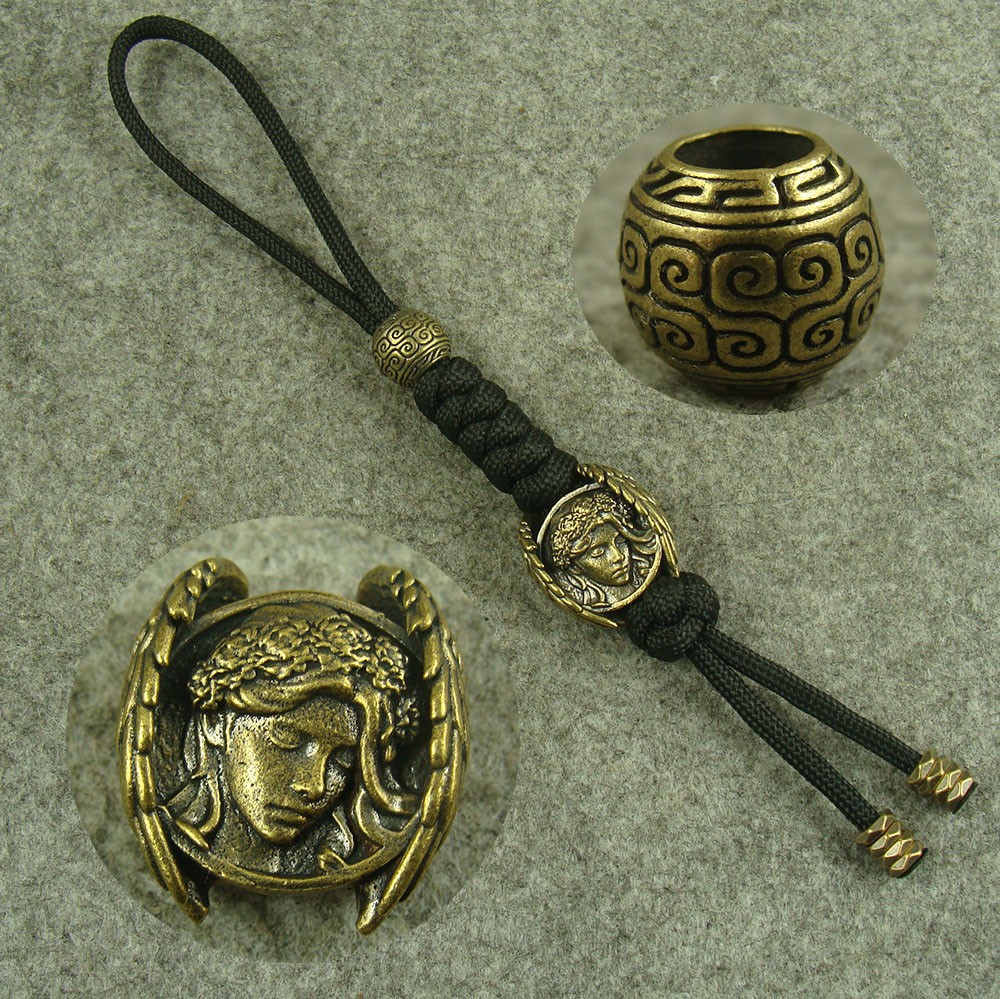 550 Paracord Hand weave Knife Lanyard Brass \