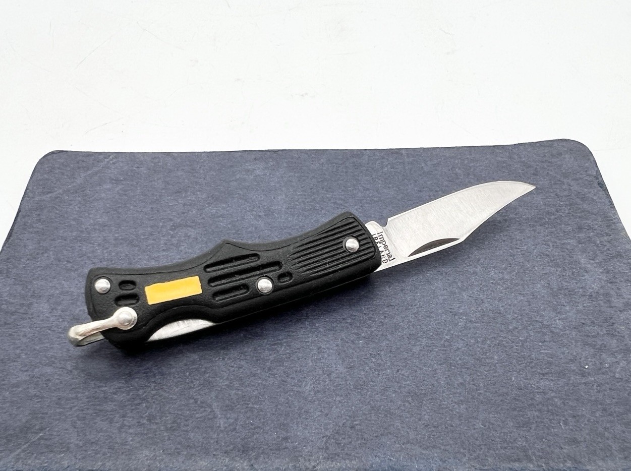 Vintage Imperial Ireland Lockback Pocket Knife Stainless Steel Black Handle 4”