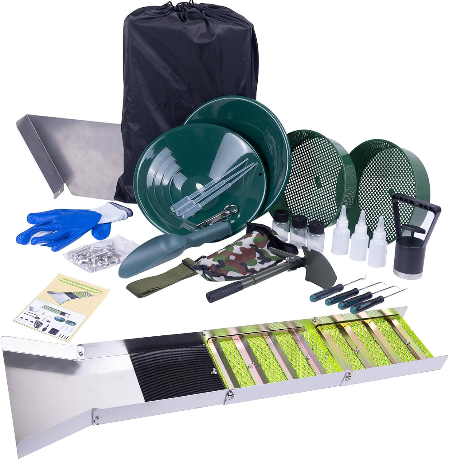 27Pcs Complete Gold Panning Kit with 50