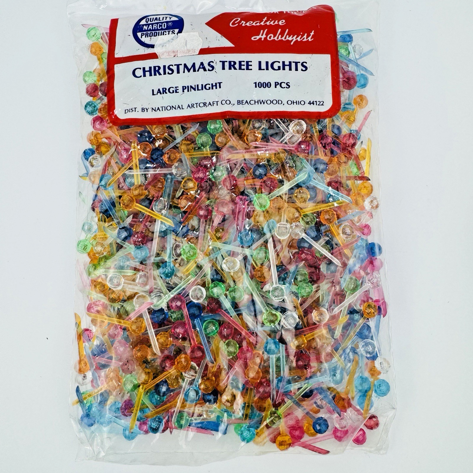 VTG Narco Large Pinlight Ceramic Christmas Tree Lights 1000 Multicolor 1 inch VTG Narco Large Pinlight Ceramic Christmas Tree Lights 1000 Multicolor 1 inch