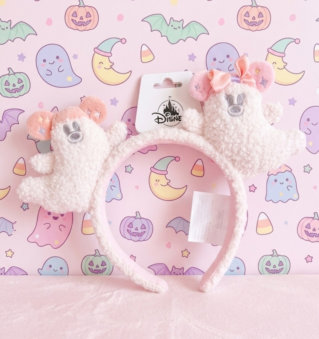 NWT 2026 Disney Parks Halloween Mickey Minnie PASTEL Cutie Ghost Ears Headband NWT 2026 Disney Parks Halloween Mickey Minnie PASTEL Cutie Ghost Ears Headband