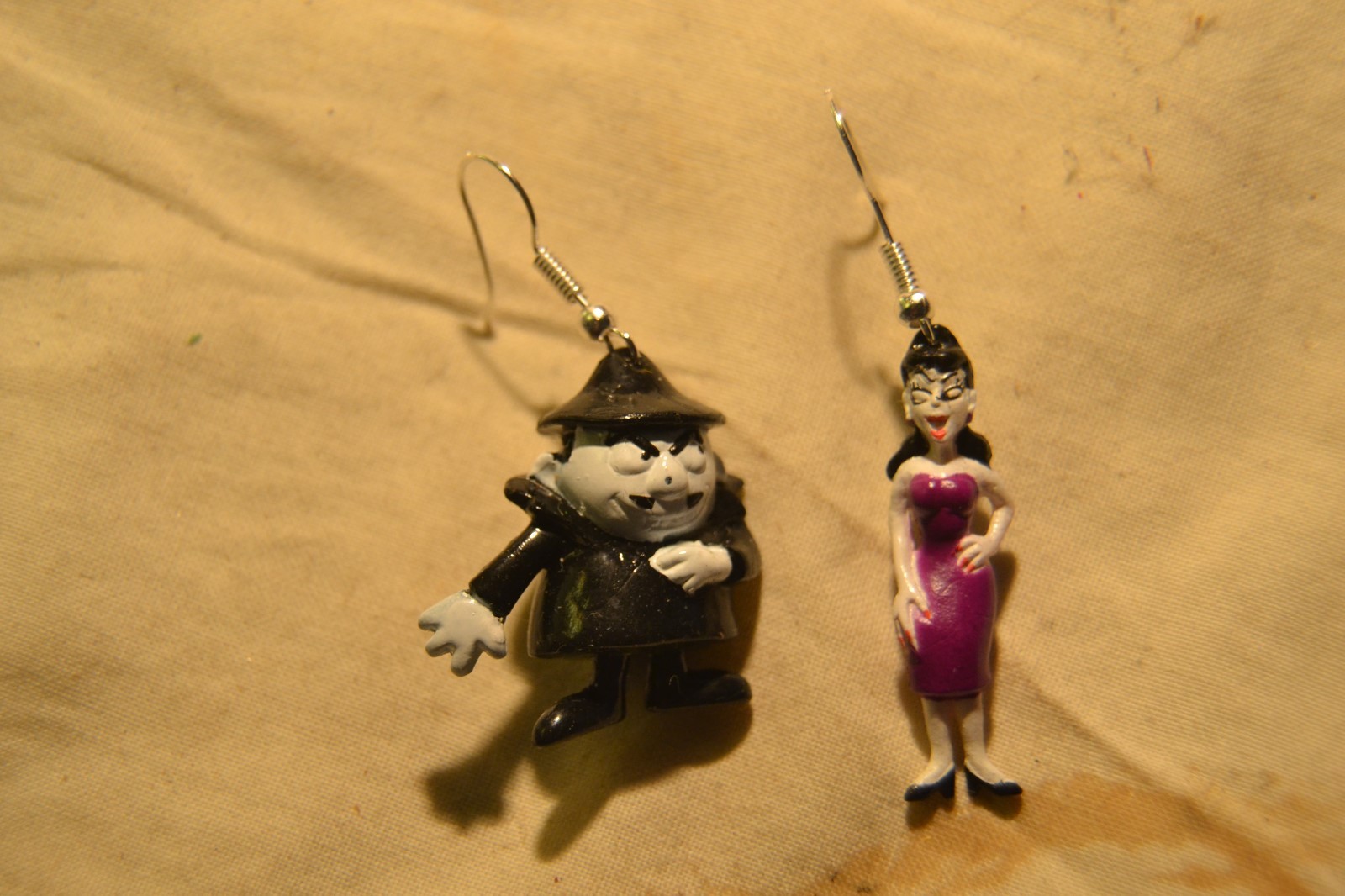 Boris Badenov & Natasha Fatale Earrings-1960\'s The Rocky and Bullwinkle Show