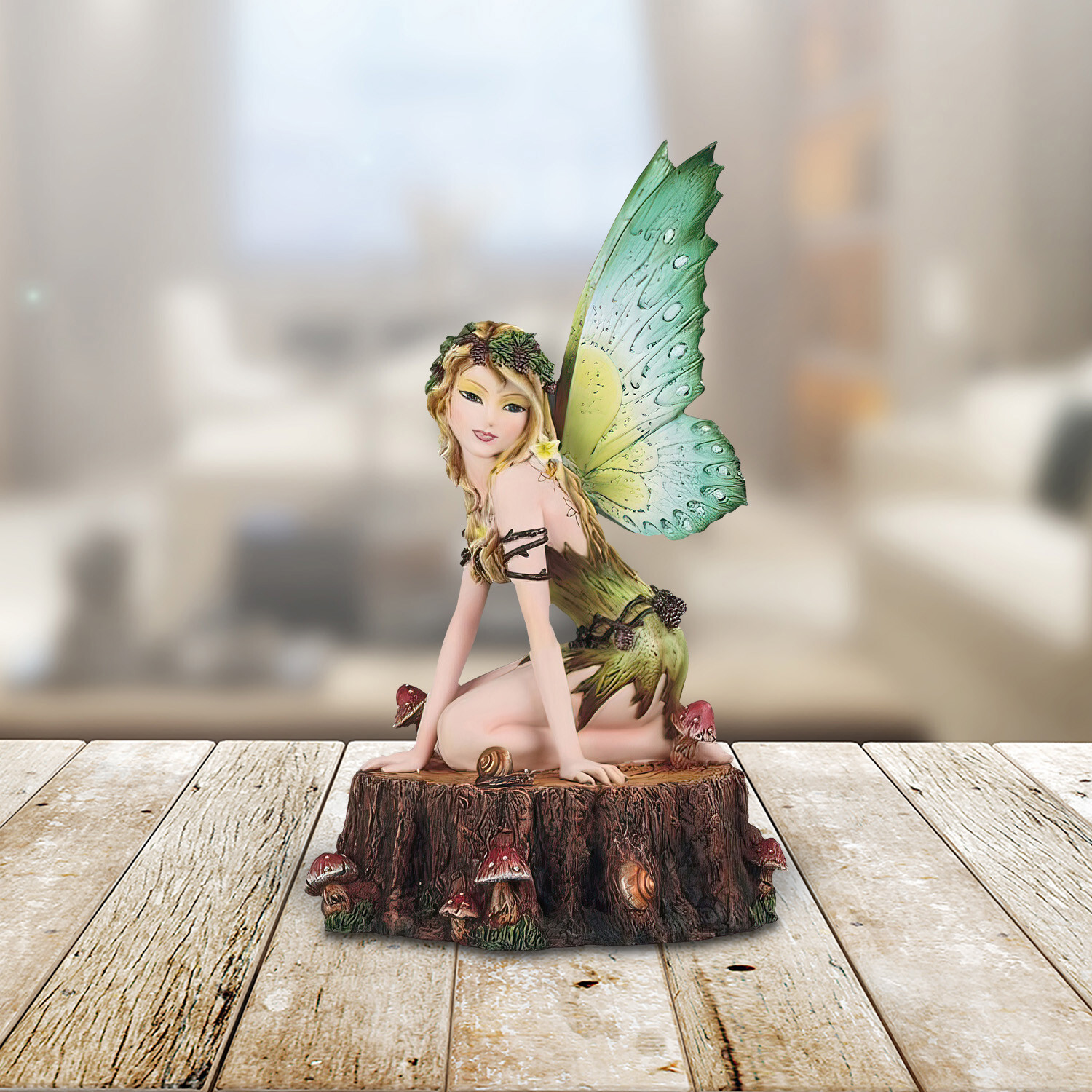 Earth Fairy with Tree Trunk Statue 10 Earth Fairy with Tree Trunk Statue 10