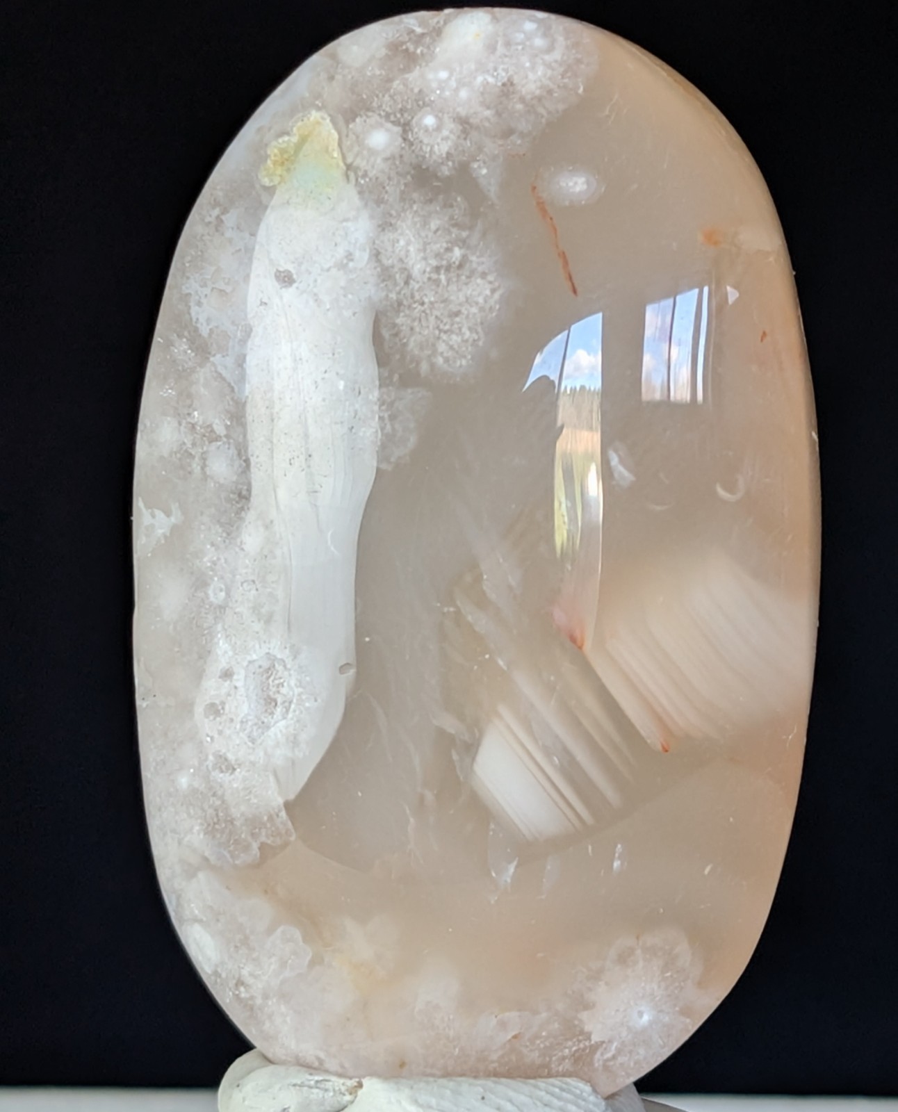 Flower Agate Palmstone Crystal Gemstone Healing Chakra Reiki Flower Agate Palmstone Crystal Gemstone Healing Chakra Reiki