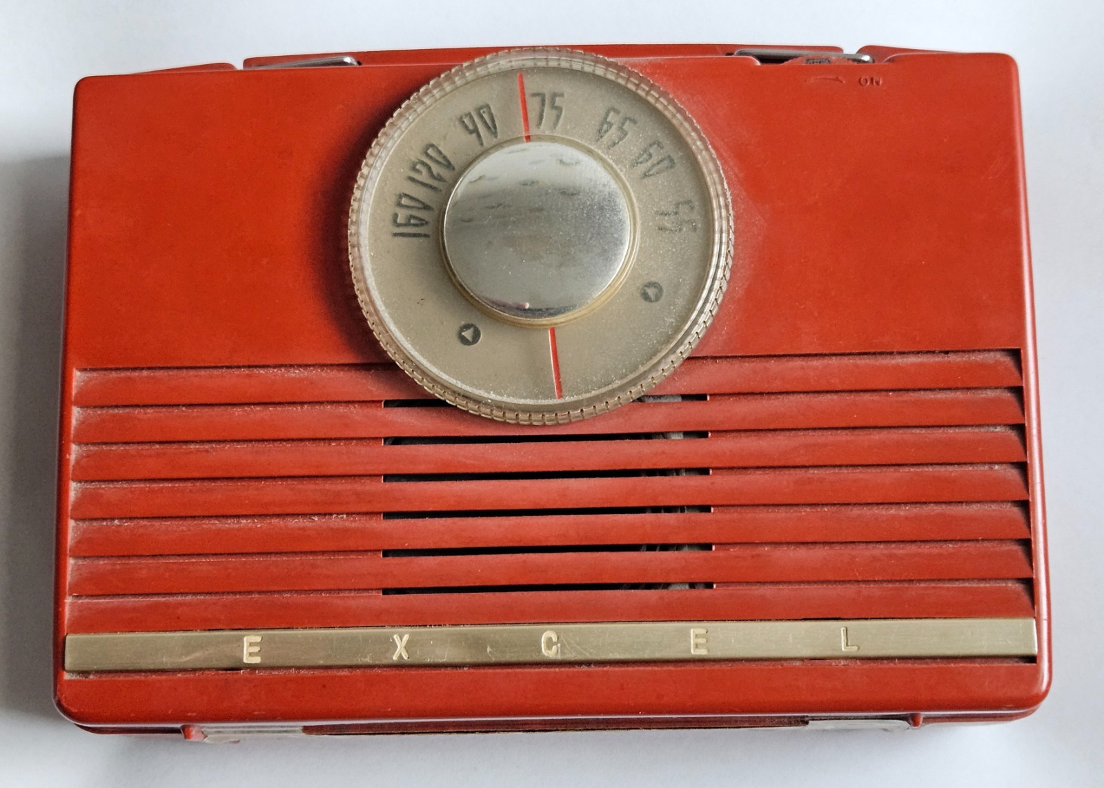 Vintage Excel XL-45 Portable Tube Radio Red Shirasuna Denki Japan 1950s RCA MCM