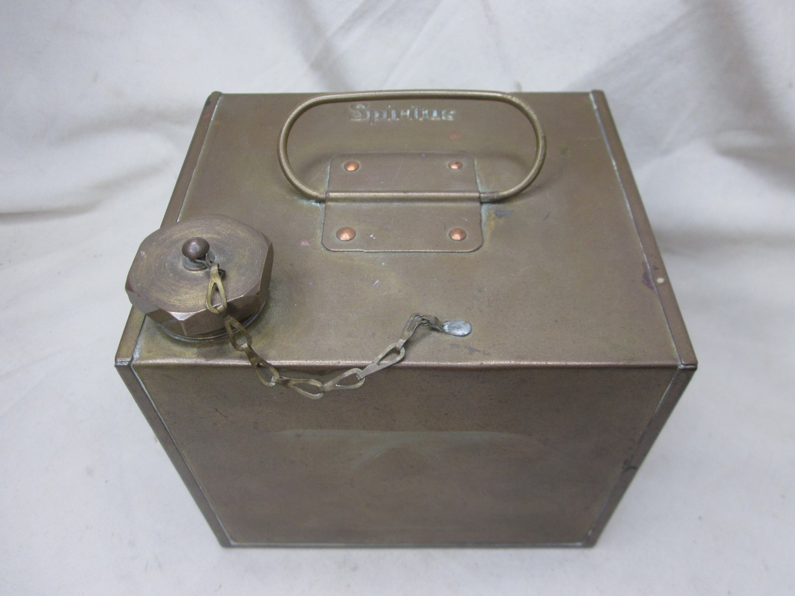 rare vintage antique Spiritus container brass cube flask canteen ? Militaria ? rare vintage antique Spiritus container brass cube flask canteen ? Militaria ?