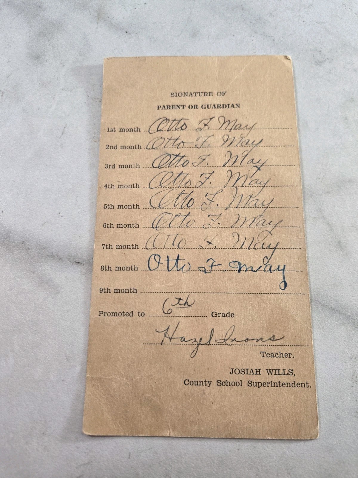 Vintage 1931-1932 Oregon School Report Card Fifth Grade Ephemera Hazel Lyons
