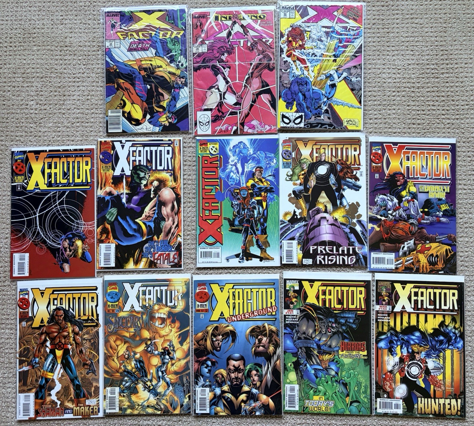 X-Factor Lot 13 issues from #34 to #143 Marvel VF+