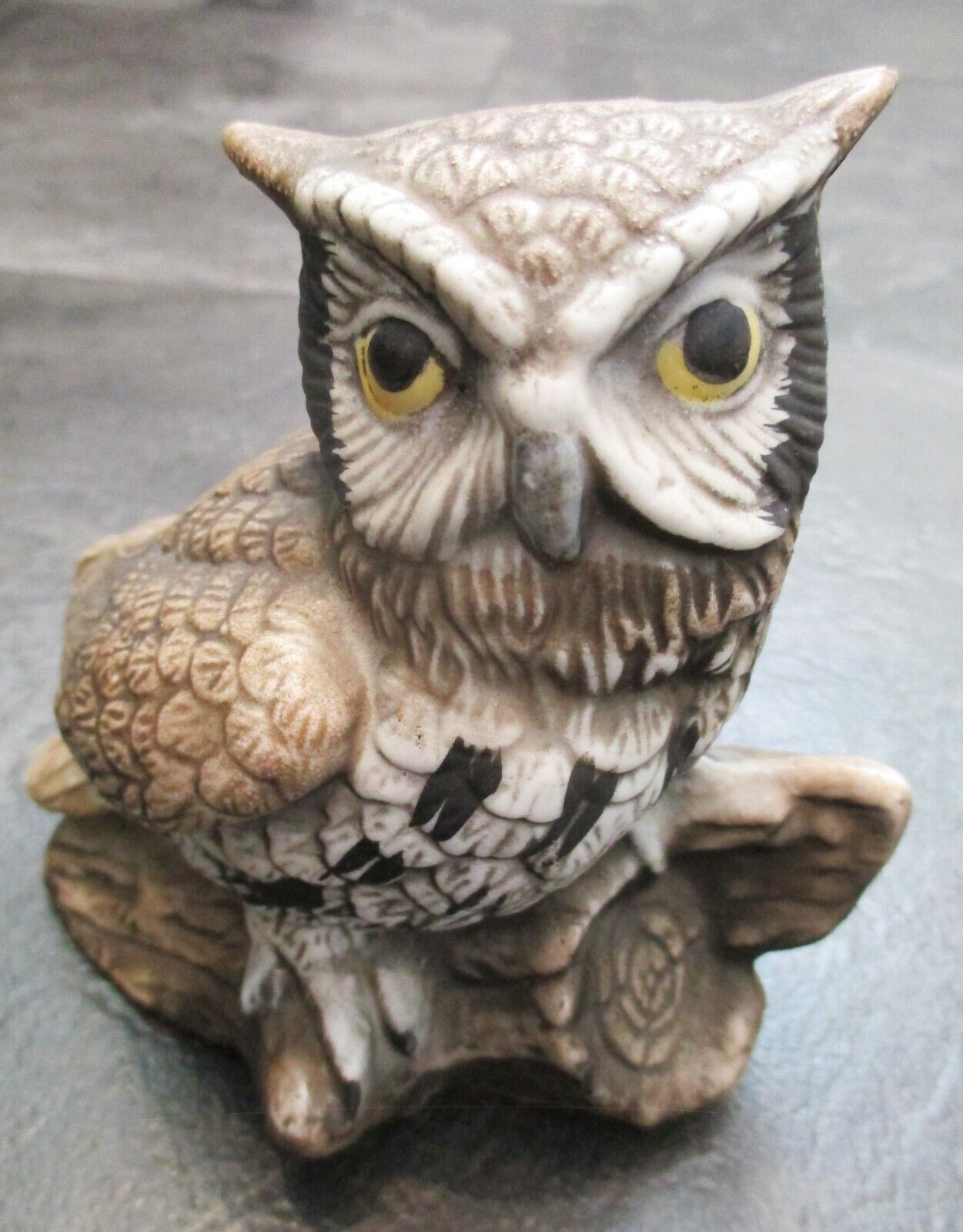 Vintage Homco Horned Owl Marked 1114 Ceramic Collectible Figurine