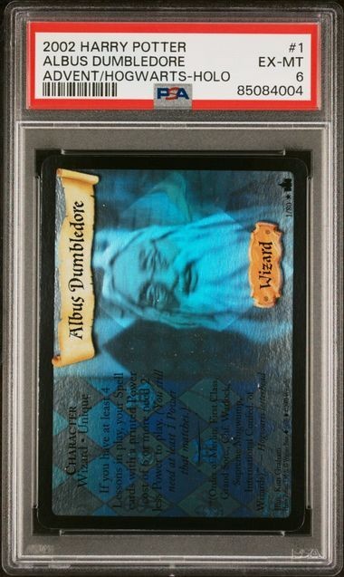 2002 HARRY POTTER ADVENTURES AT HOGWARTS HOLO #1 ALBUS DUMBLEDORE PSA 6
