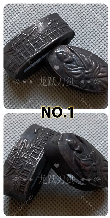Zinc Alloy Kashira Fuchi Butt Cap Hilt Collar DIY Japanese Sword Handle Fittings