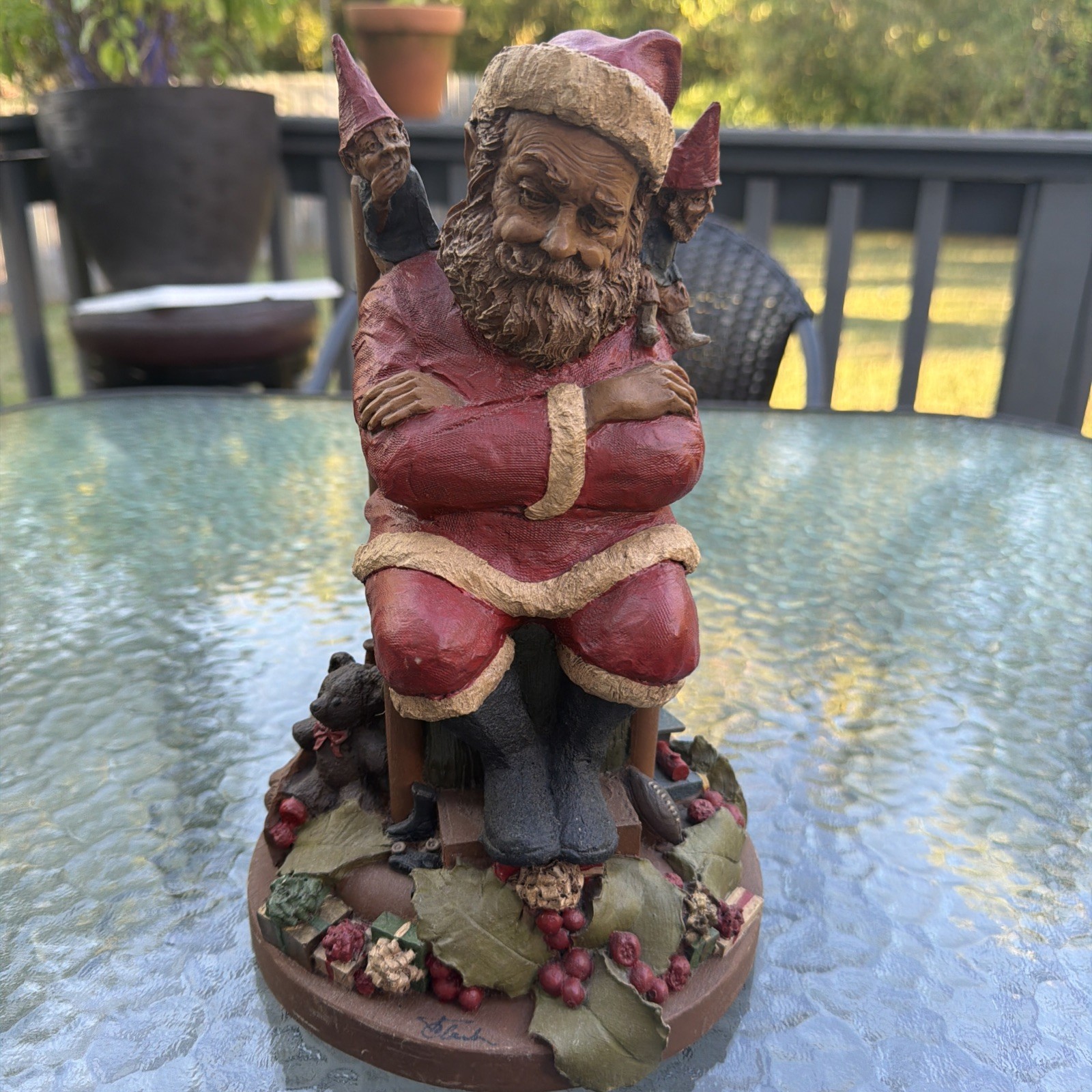 VTG 1987 Tom Clark Gnome Nip & Tuck & Santa #98 Christmas Santa Figurine SIGNED