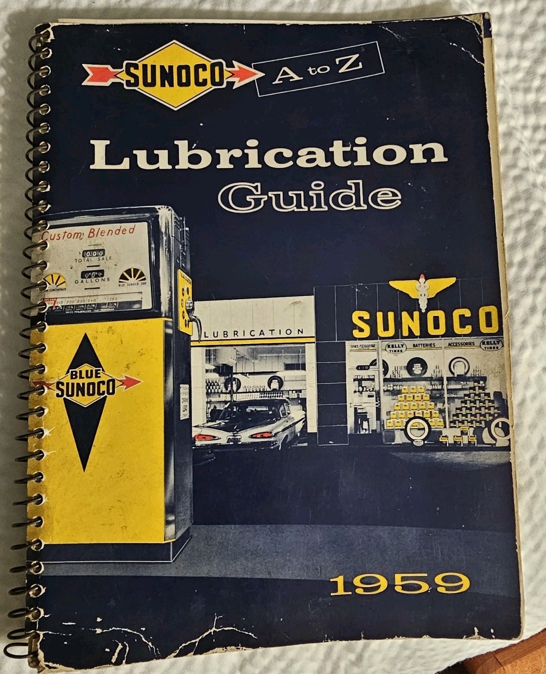 Vintage 1959 Sunoco Lubrication Guide Gas Service Station Manual Edsel DeSoto