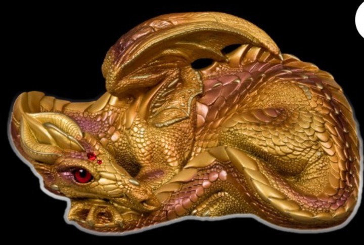 Vintage Windstone Editions Mother Gold Dragon - M. Peña © 1985 ( Dragon- GOLD Vintage Windstone Editions Mother Gold Dragon - M. Peña © 1985 ( Dragon- GOLD