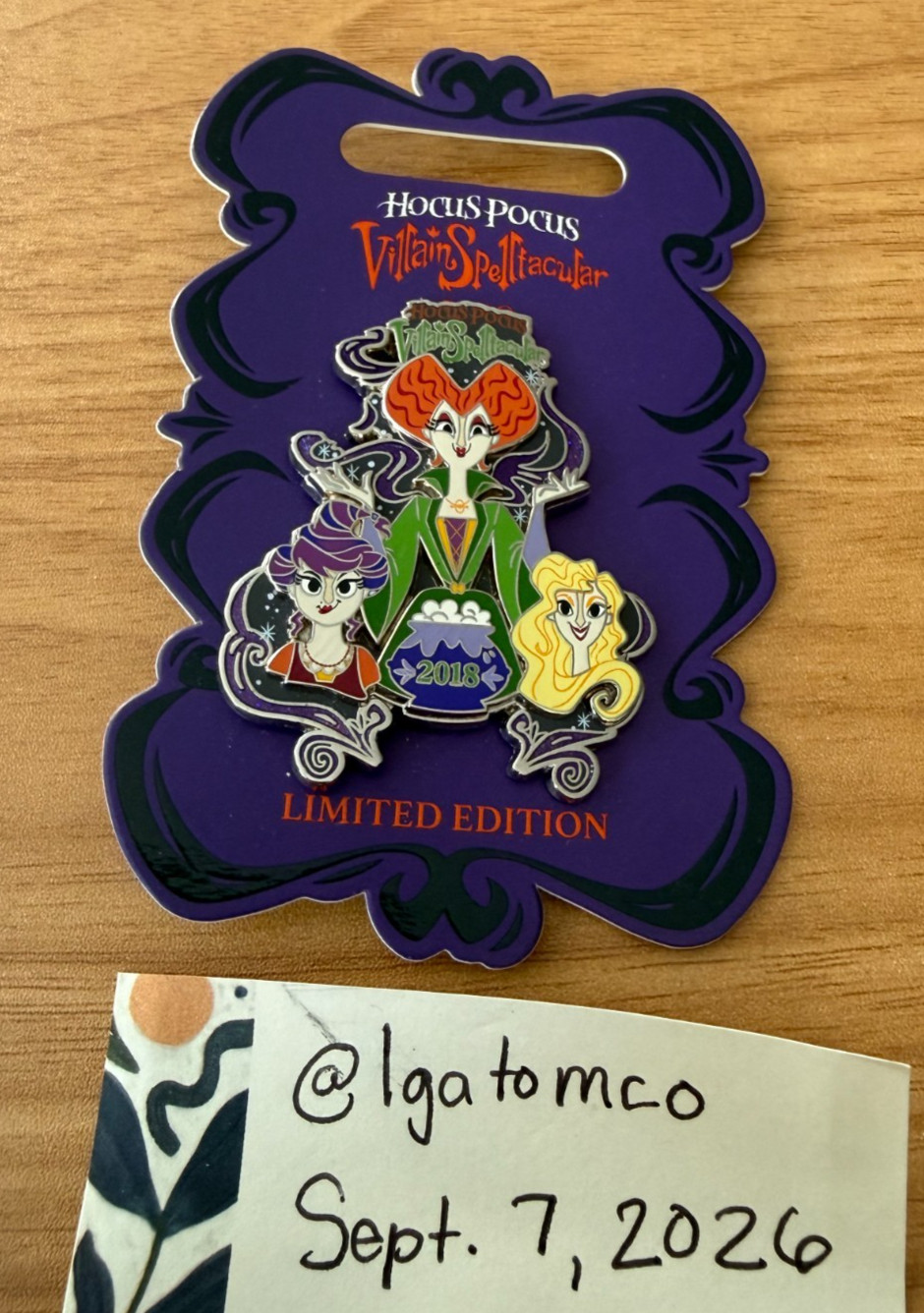 Disney Parks MNSSHP 2018 Hocus Pocus Villain Spelltacular Limited Edition Pin