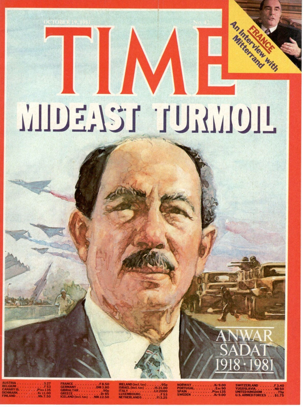Muhammad Anwar El-Sadat EGYPT Death Premier 1981 TIME Cover 1 Original Page