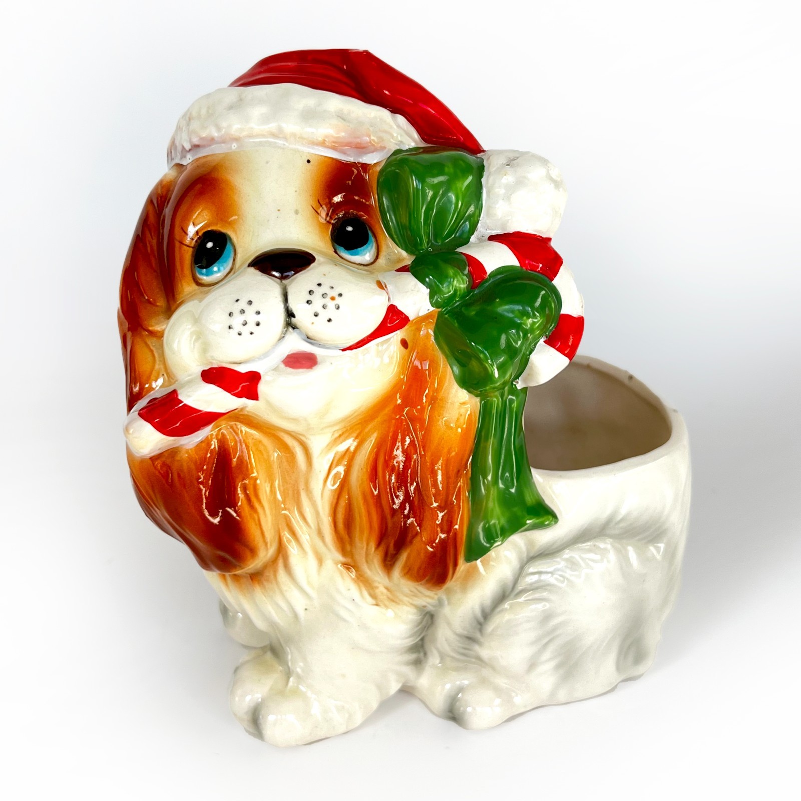 VTG 1960s Inarco Japan Big Eye Cocker Spaniel Dog Christmas Planter E 4529