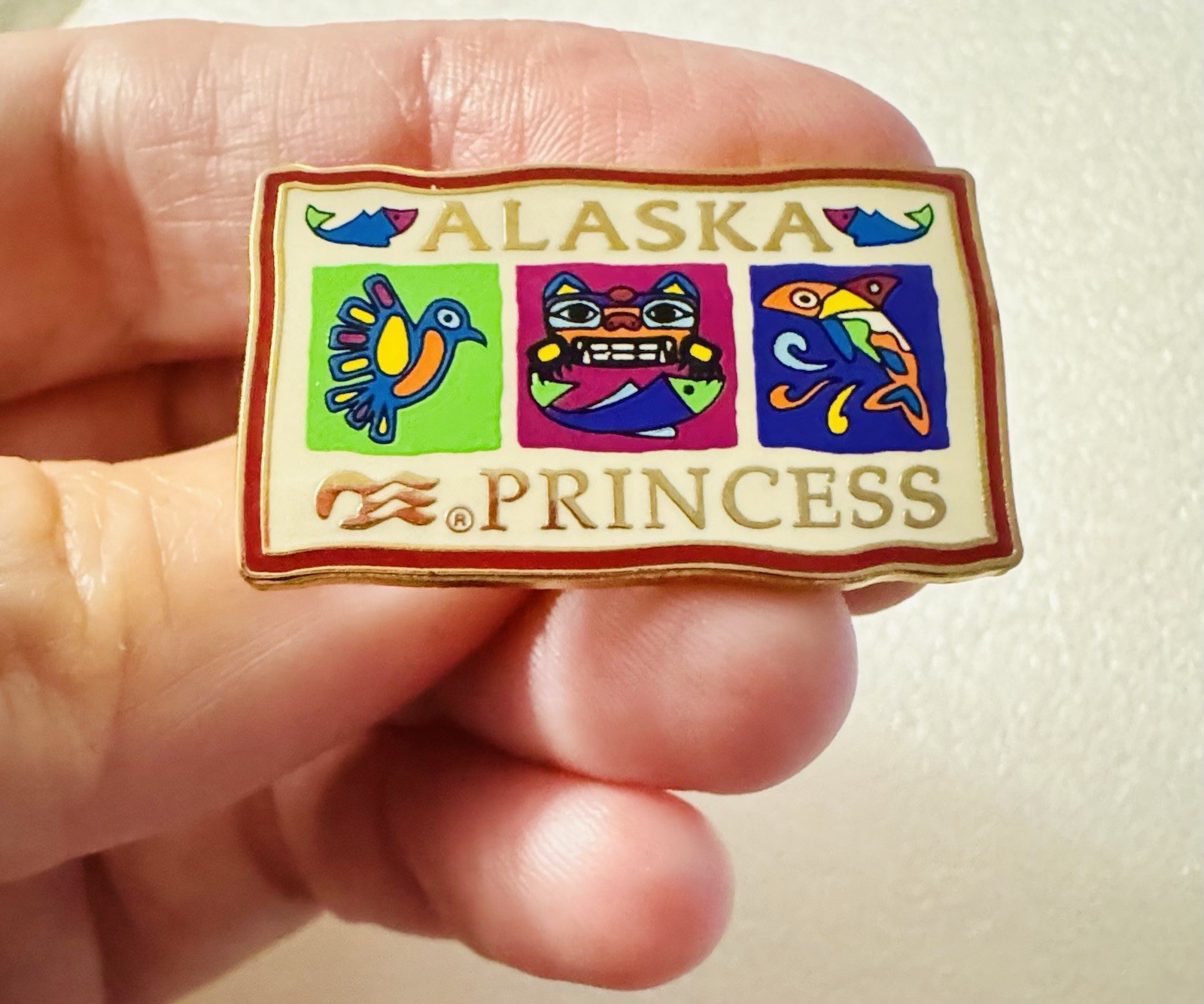 Vintage Princess Cruise Ship Travel Souvenir Lapel Pin ~ Alaska