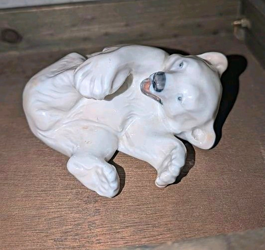 Royal Copenhagen White Porcelain Polar Bear Animal Figurine Collectible #729