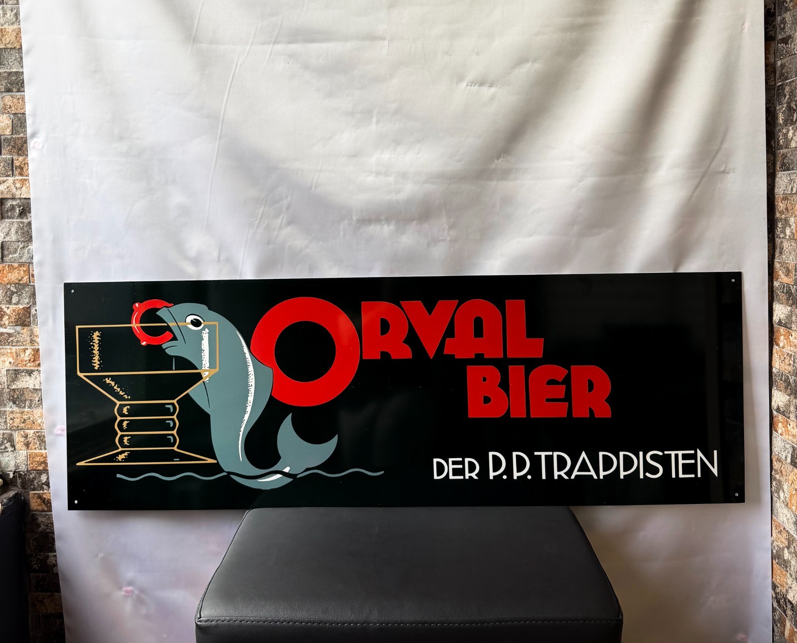 Orval Bier – Der P.P. Trappisten Vintage Heavy Metal Sign 118×40 cm /46.5”×15.7”