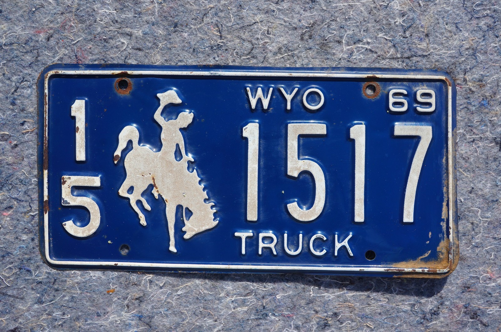 1969 Wyoming Cowboy Truck License Plate 1969 Wyoming Cowboy Truck License Plate