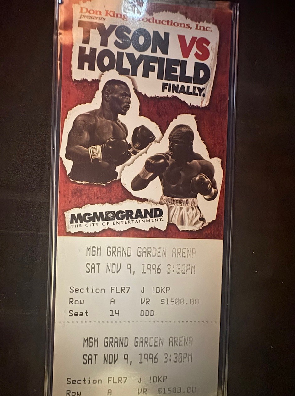 Mike Tyson vs Evander Holyfield I 1996 Original MGM Grand Floor Ticket Las Vegas Mike Tyson vs Evander Holyfield I 1996 Original MGM Grand Floor Ticket Las Vegas