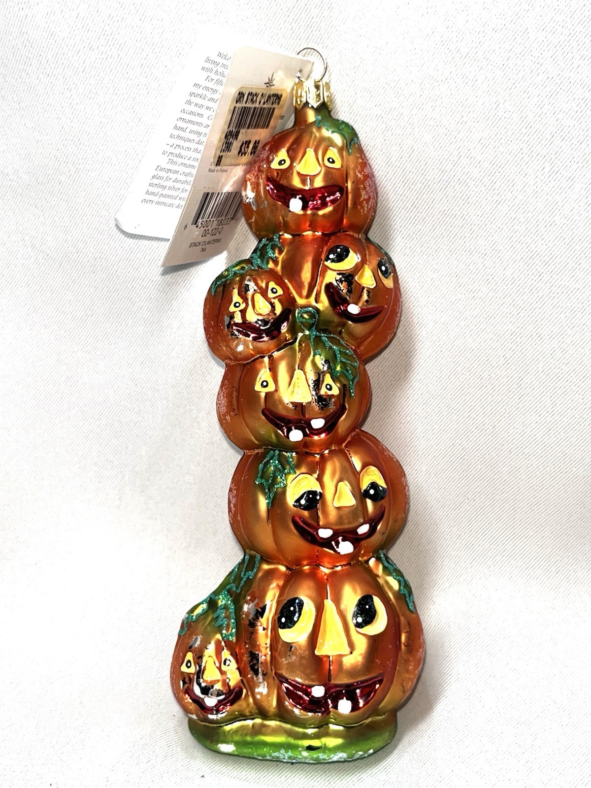 Christopher Radko Stack O\' Lanterns Glass Ornament Halloween Pumpkins w/ Tag Christopher Radko Stack O\' Lanterns Glass Ornament Halloween Pumpkins w/ Tag