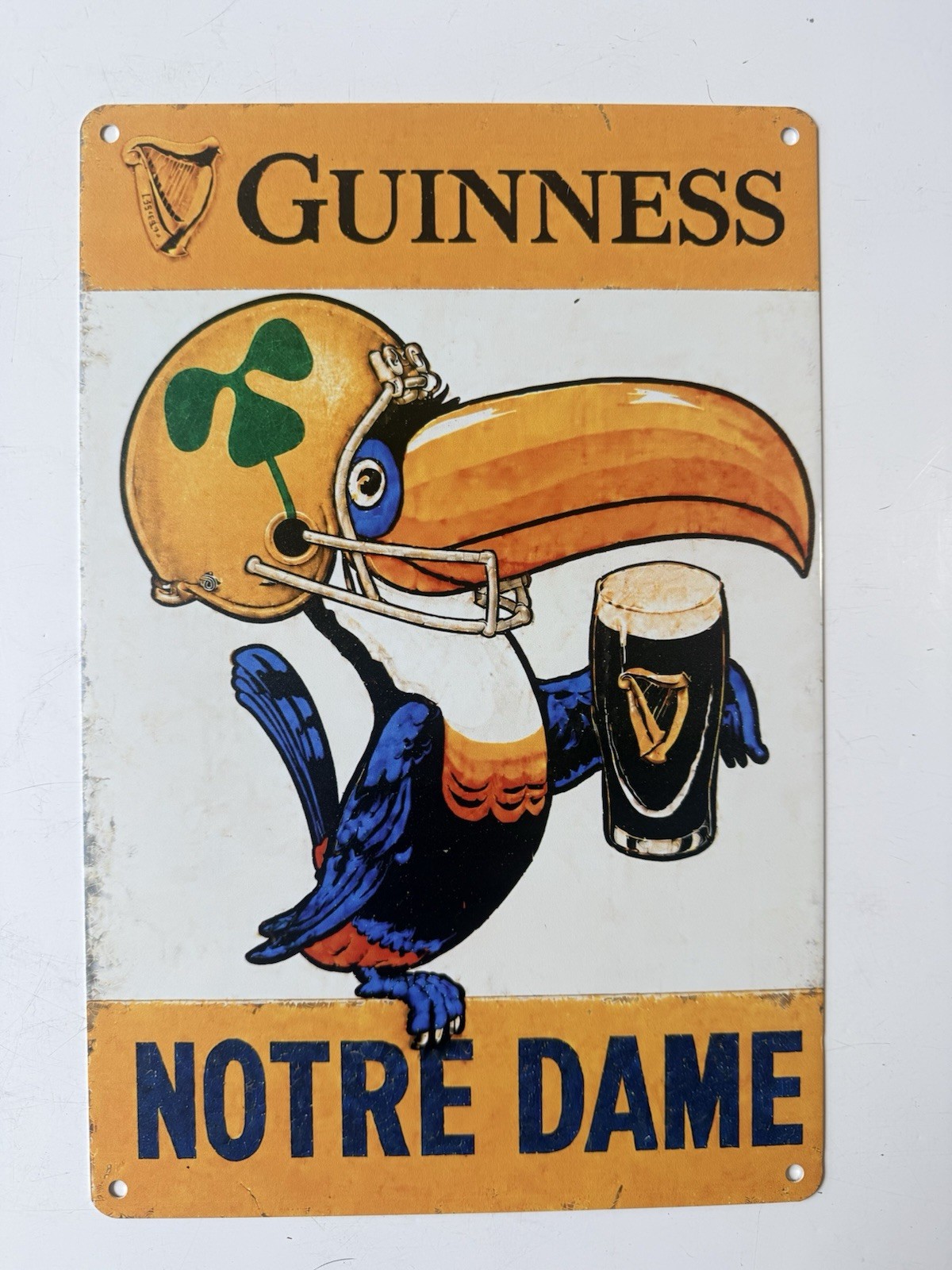 Guinness Beer Notre Dame Football Sign 1959 - Fighting Irish Dark Stout Beer