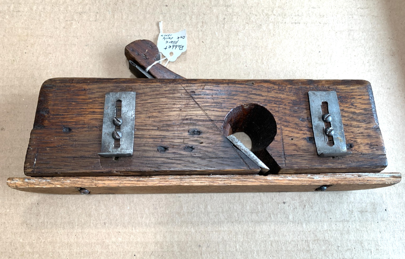 ANTIQUE EARLY DARK OAK Wood RABBET PLANE EXCELLENT CONDITION