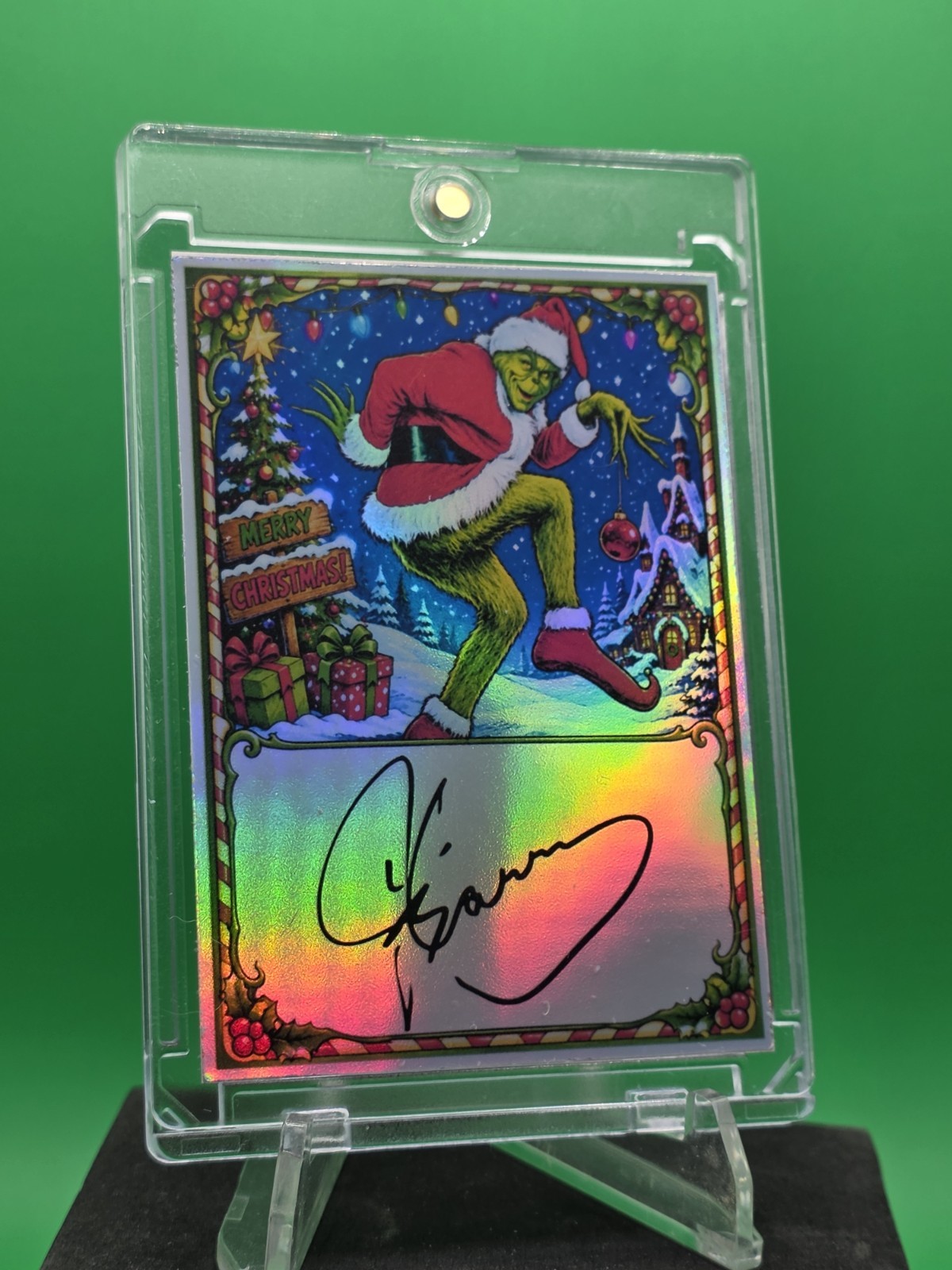JIM CARREY GRINCH FACSIMILE AUTOGRAPH CUSTOM HOLO WARROOM KUSTOMZ