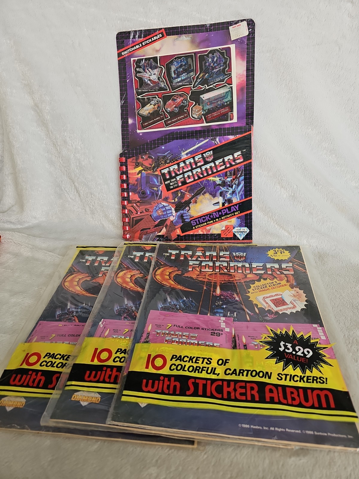 Vintage New In Sealed Package Transformers 210 Unopened Stickers Album Activity
