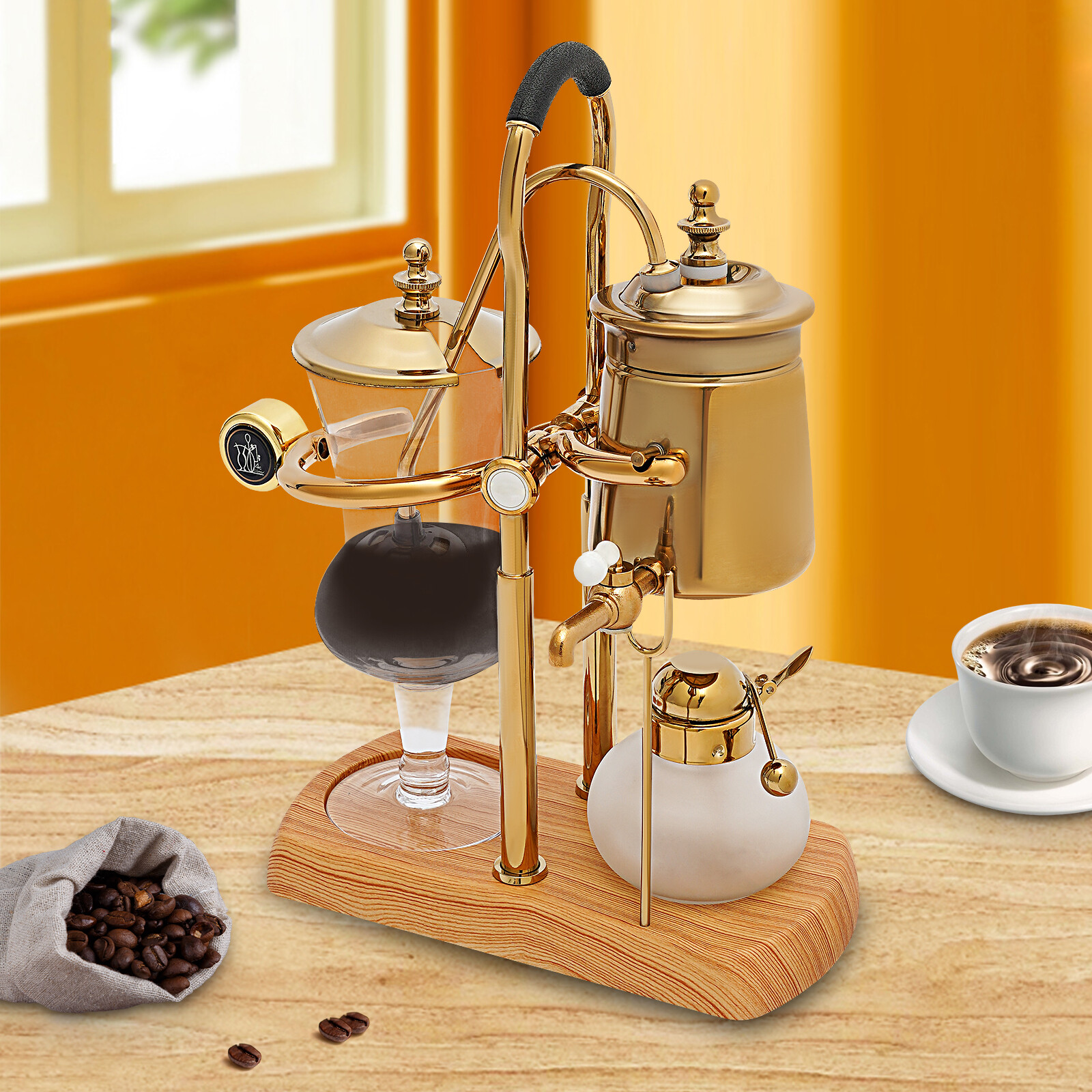 15OZ Royal Belgian Belgium Balance Syphon Coffee Maker Siphon Brewer Golden HOT~ 15OZ Royal Belgian Belgium Balance Syphon Coffee Maker Siphon Brewer Golden HOT~