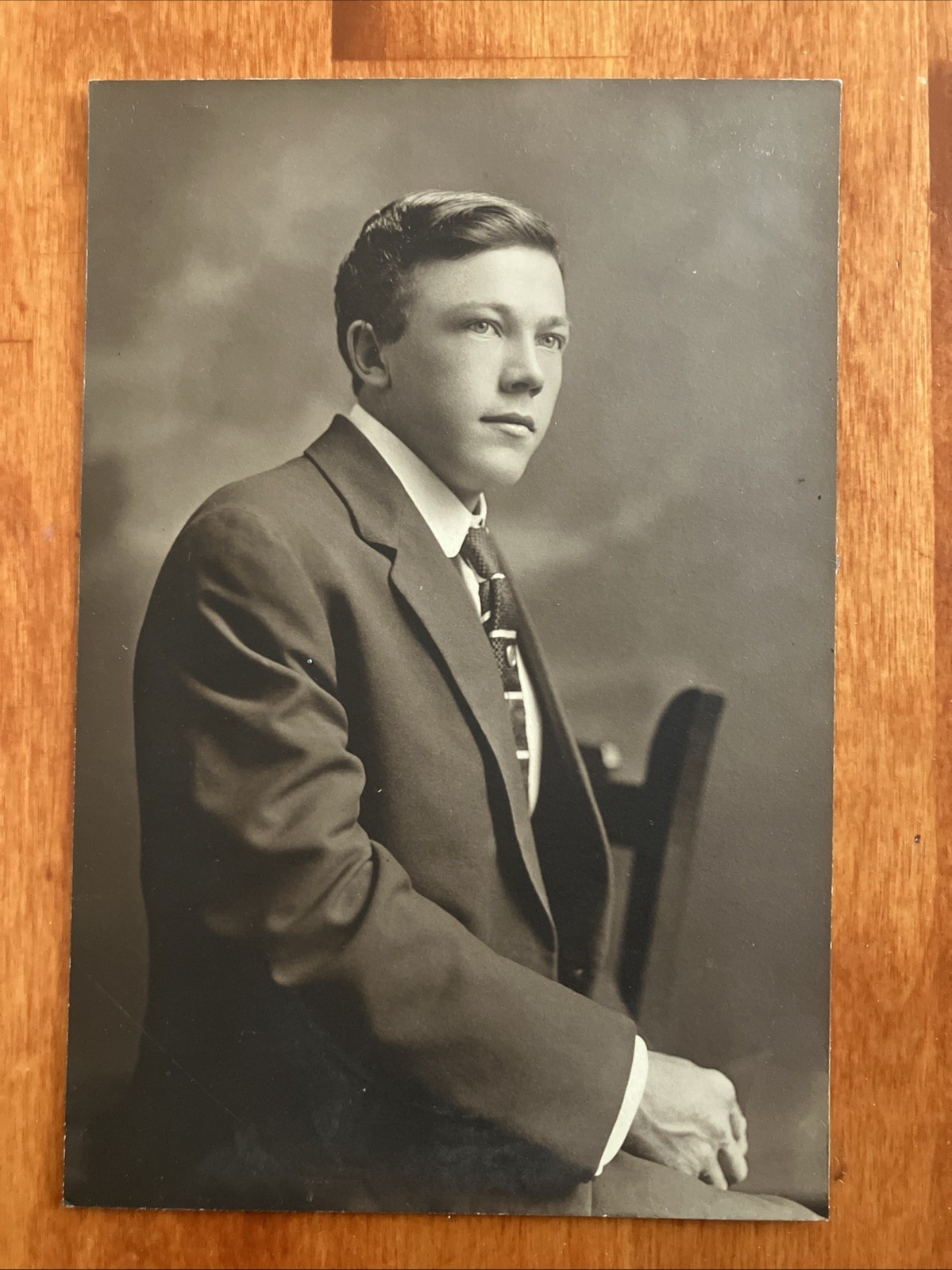 Handsome Young Man 4 x 6 Antique Photo Portrait