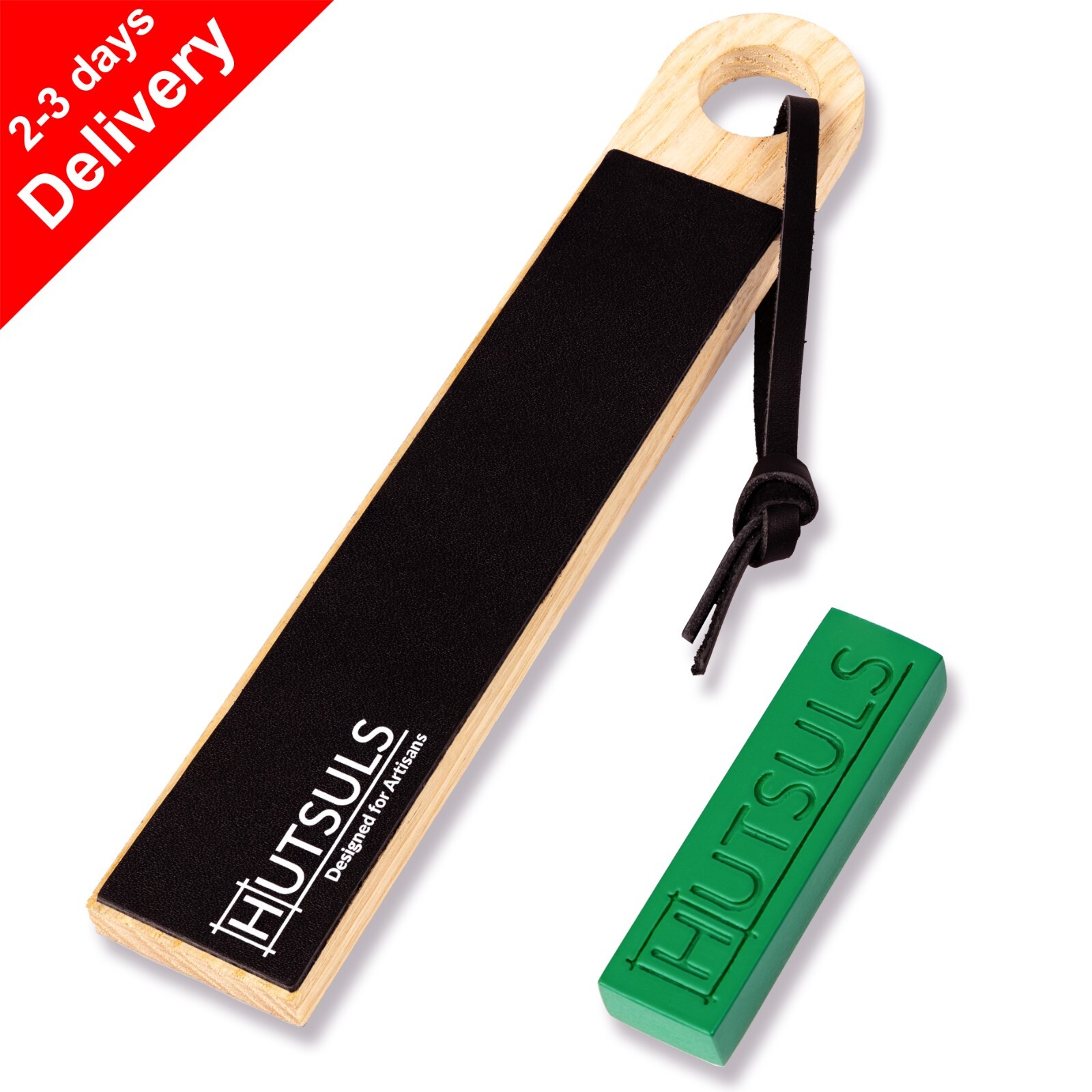 Hutsuls Pocket Knife Leather Strop Kit for Knife Sharpening Stropping Compound