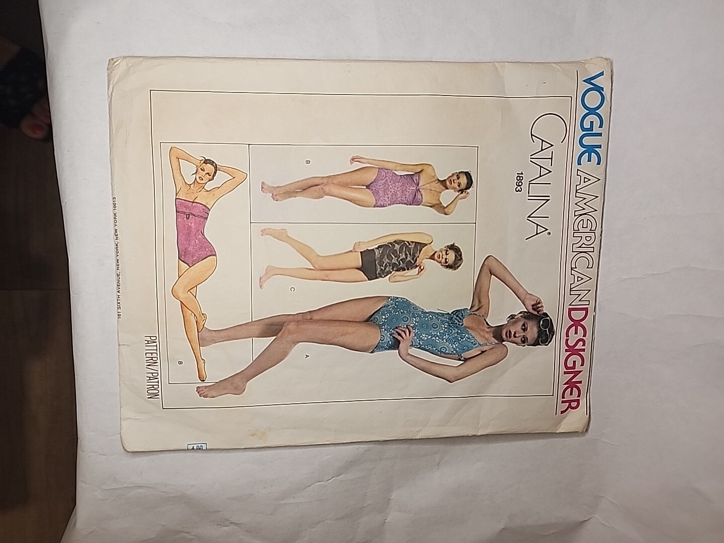 Vtg 1978 Vogue American Designer Sewing Pattern 1893 Swimsuit Catalina Uncut DIY