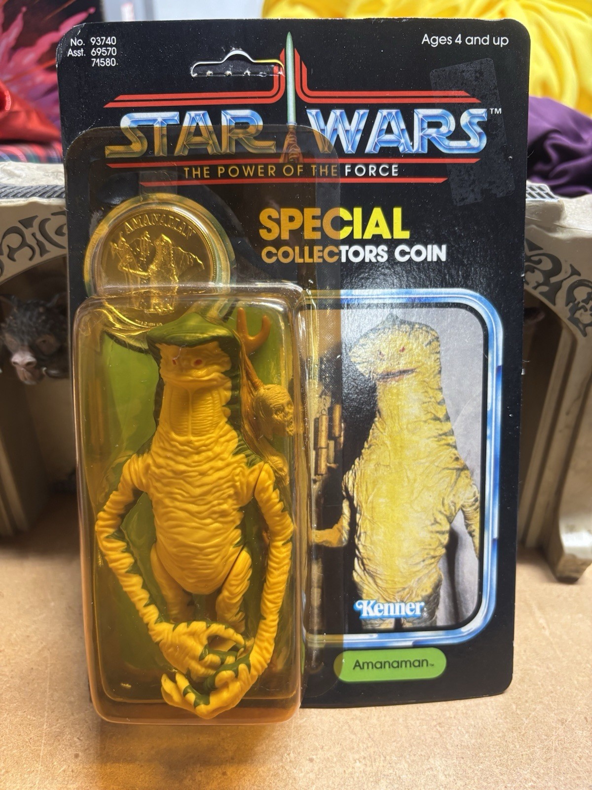 Vintage Kenner Star Wars - Amanaman - POTF - 1984 MOC - UNPUNCHED - 92 Back