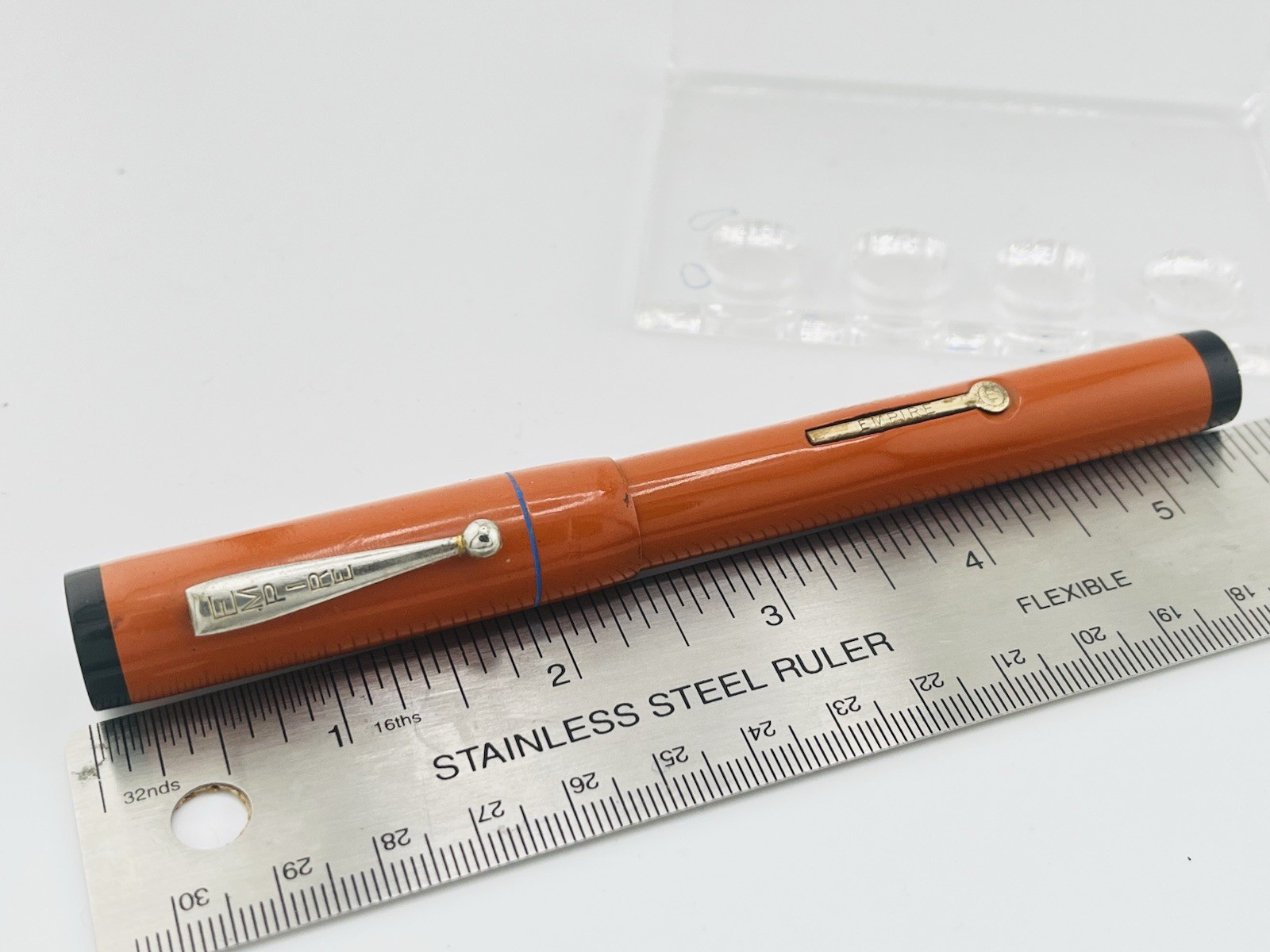 Empire Vintage Oversize Orange  Fountain pen Gold Nib EUC Fully Restored