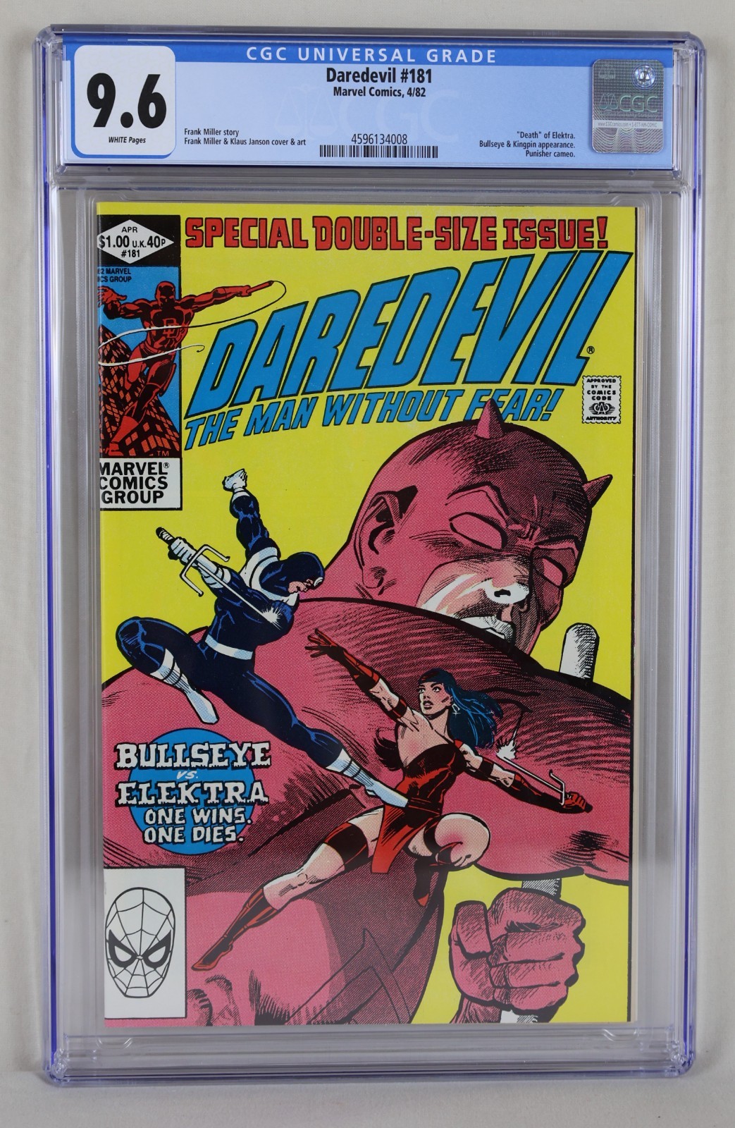Daredevil #181 (CGC 9.8 NM/MT) Marvel 1982 White Pages Bullseye Death of Elektra Daredevil #181 (CGC 9.8 NM/MT) Marvel 1982 White Pages Bullseye Death of Elektra