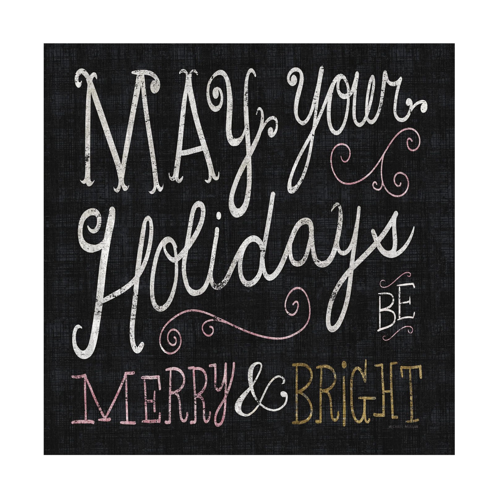Trademark Fine Art Quirky Christmas Merry & Bright Metallic Canvas, Mullan 14x14 Trademark Fine Art Quirky Christmas Merry & Bright Metallic Canvas, Mullan 14x14