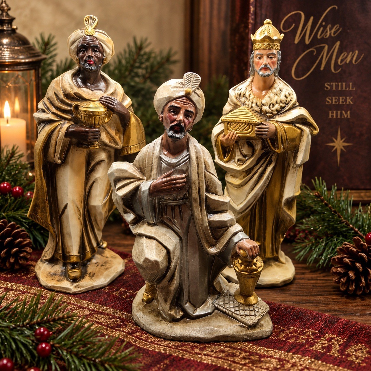 Vintage 1960s Three Wise Men Nativity Figurines - Japan Magi Christmas Decor