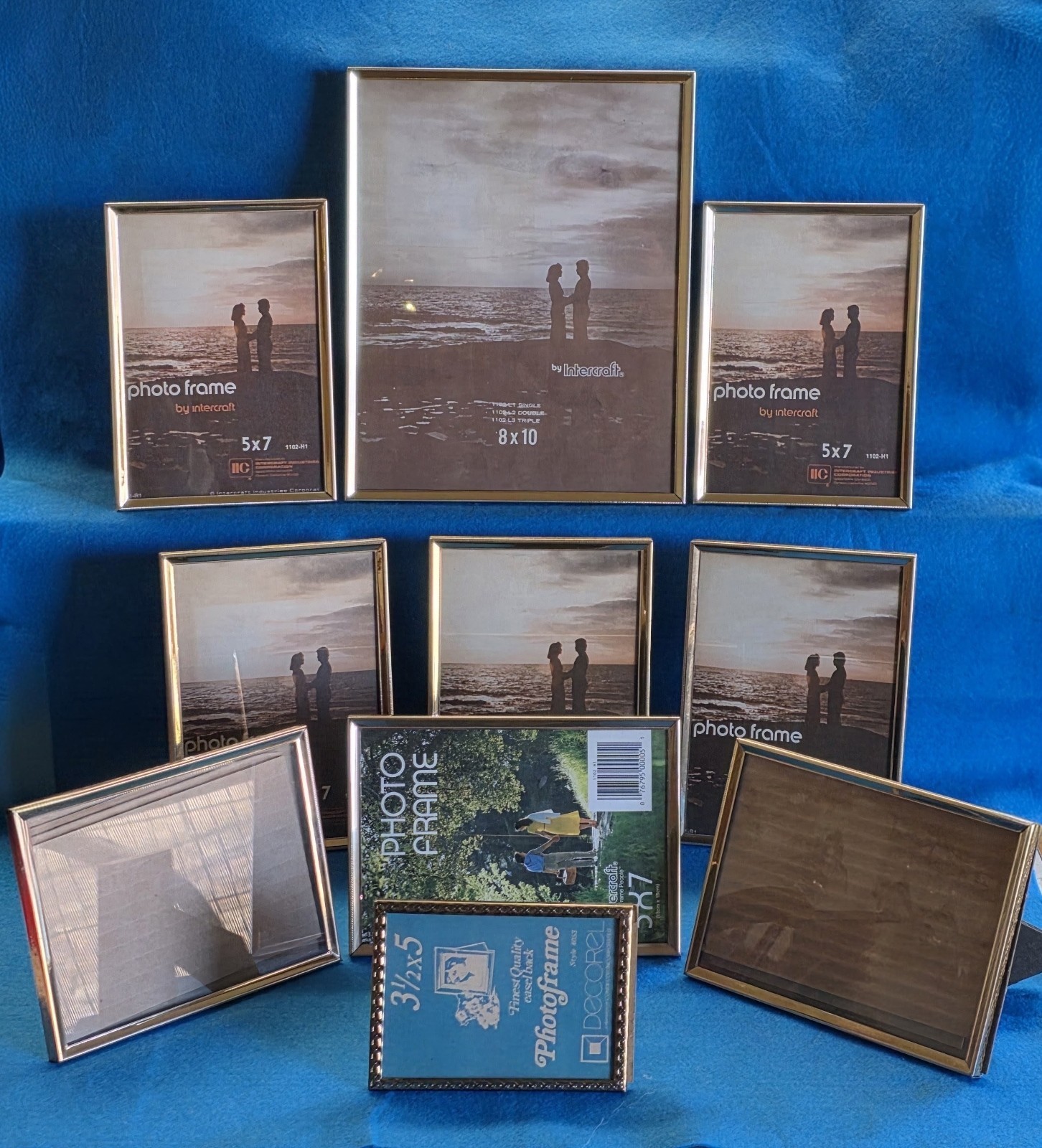 Vintage MCM Brass Gold Tone Picture Frame Lot 10 Mixed sizes (8x10 5x7 3x5) Vintage MCM Brass Gold Tone Picture Frame Lot 10 Mixed sizes (8x10 5x7 3x5)